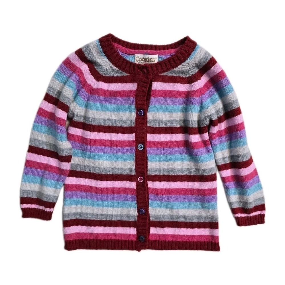 Cookoe's Kids Girls  4 T Striped  Knit Cardigan Acrylic
